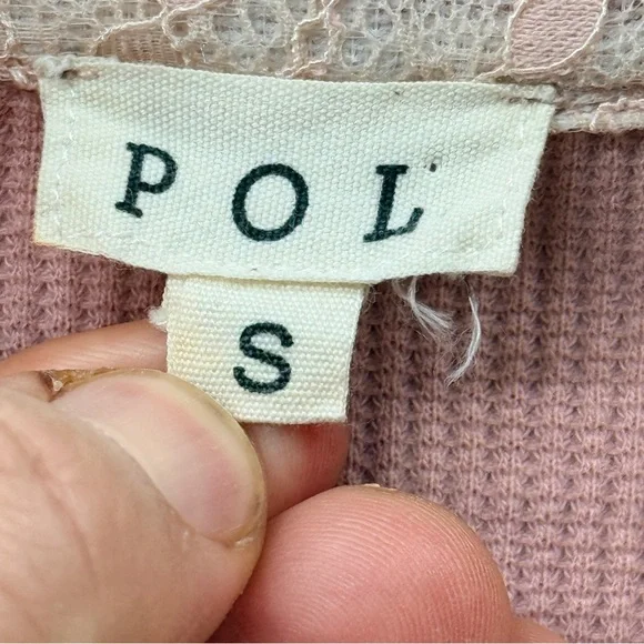 POL Patchwork Lace Dusty Pink Button Up Shirt Top Floral Oversized Boho Size S - Picture 2 of 13